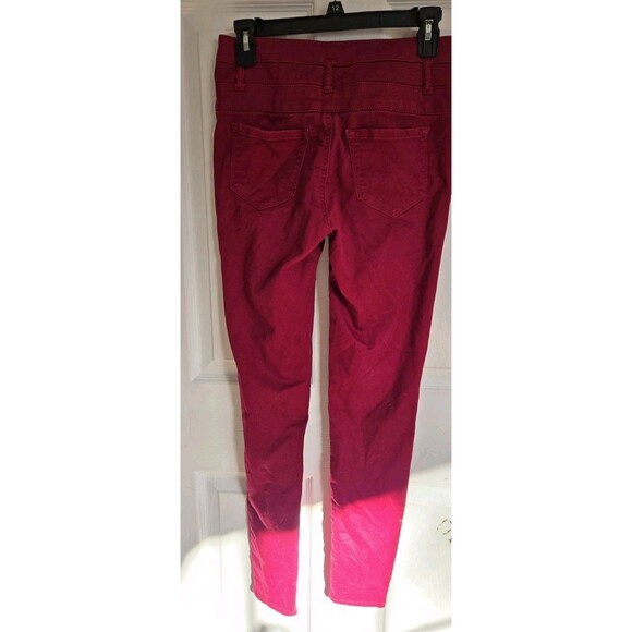 Refuge Hi - Waist Super Skinny Jeggings Pants Womens Size 4 Maroon Burgandy Red - Picture 5 of 13